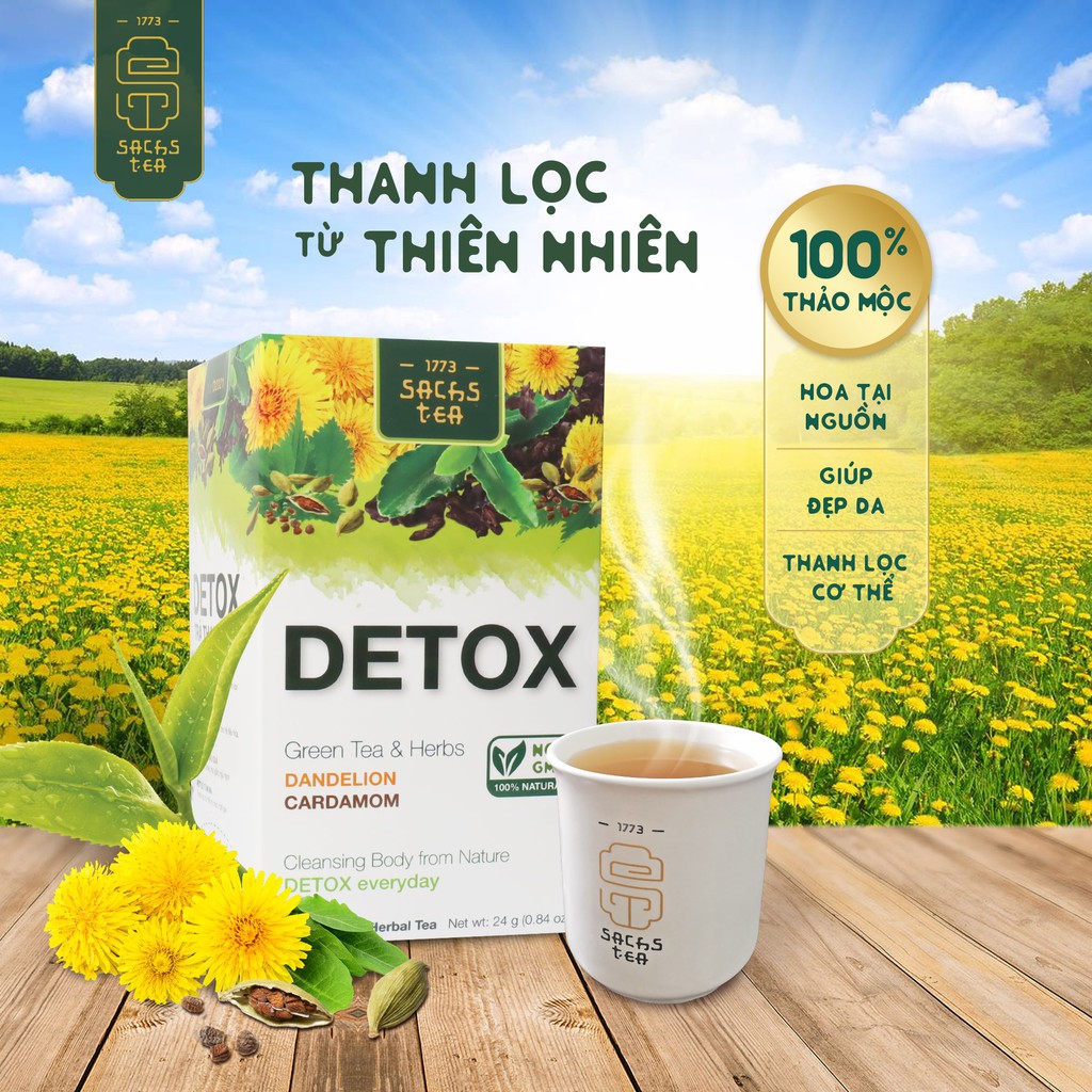 [Tặng Bình Ủ Trà cao cấp trị giá 249.000đ] Bộ 6 Hộp TRÀ DETOX No.D2021 THANH LỌC CƠ THỂ, CHỐNG LÃO HÓA, ĐẸP DA