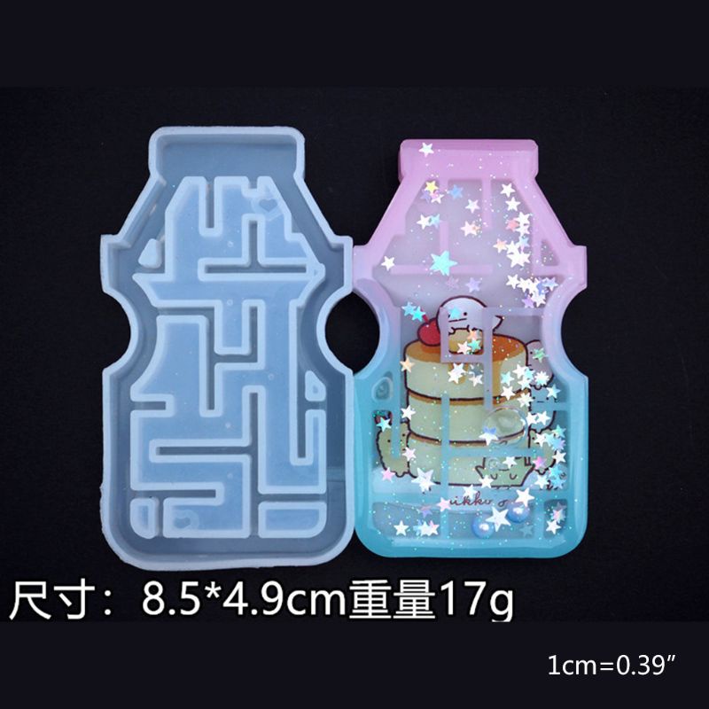 Khuôn Silicone Làm Mặt Dây Chuyền Hình Mê Cung 3D Chống Dính