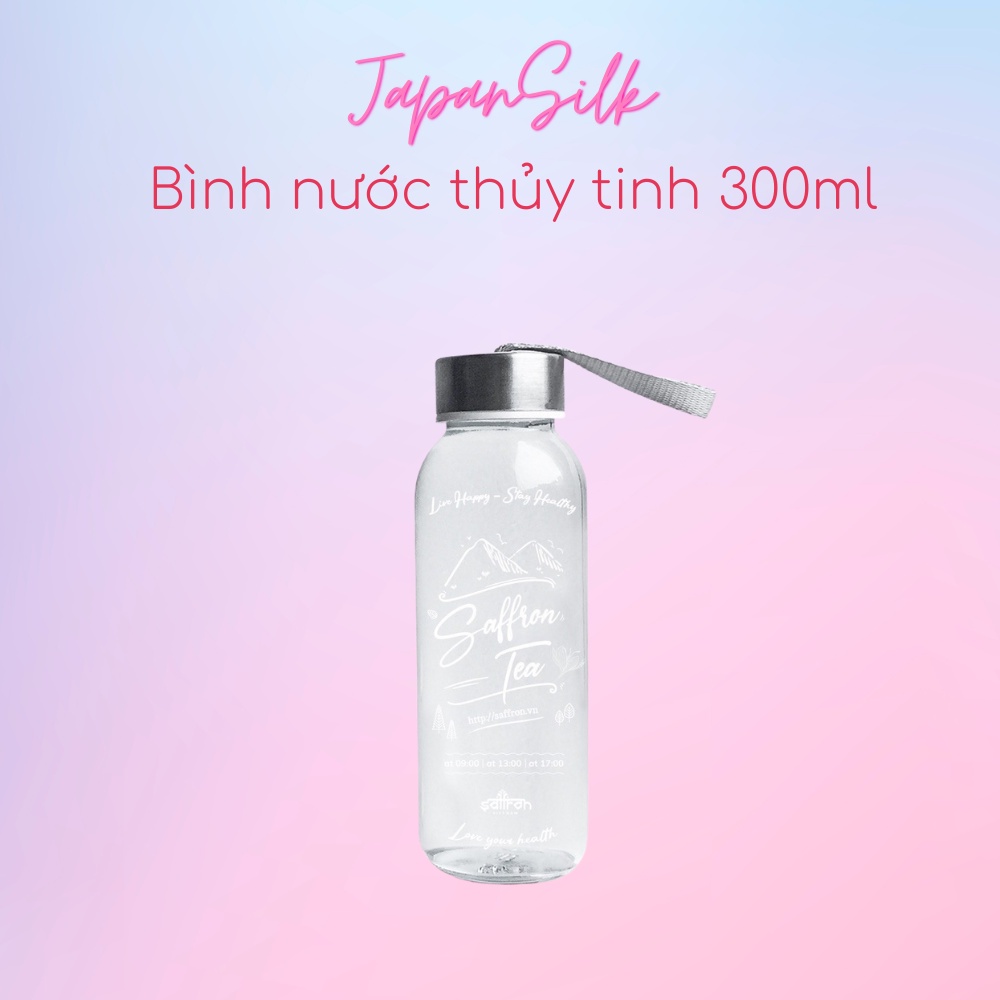 Bình đựng nước thủy tinh chịu nhiệt 300ml màu trong suốt
