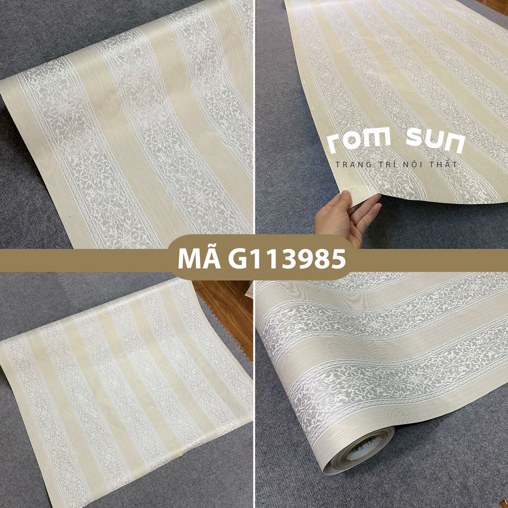 1m x khổ 60CM | Giấy dán tường dán tường hoa văn 3D - Decal miếng dán trang trí tường phòng ngủ ghi vàng