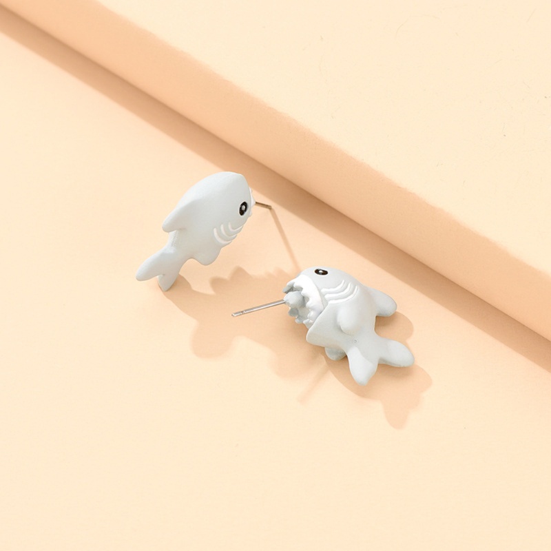 Khuyên tai hình chú cún corgi / cá mập 3D kiểu dáng dễ thương đơn giản