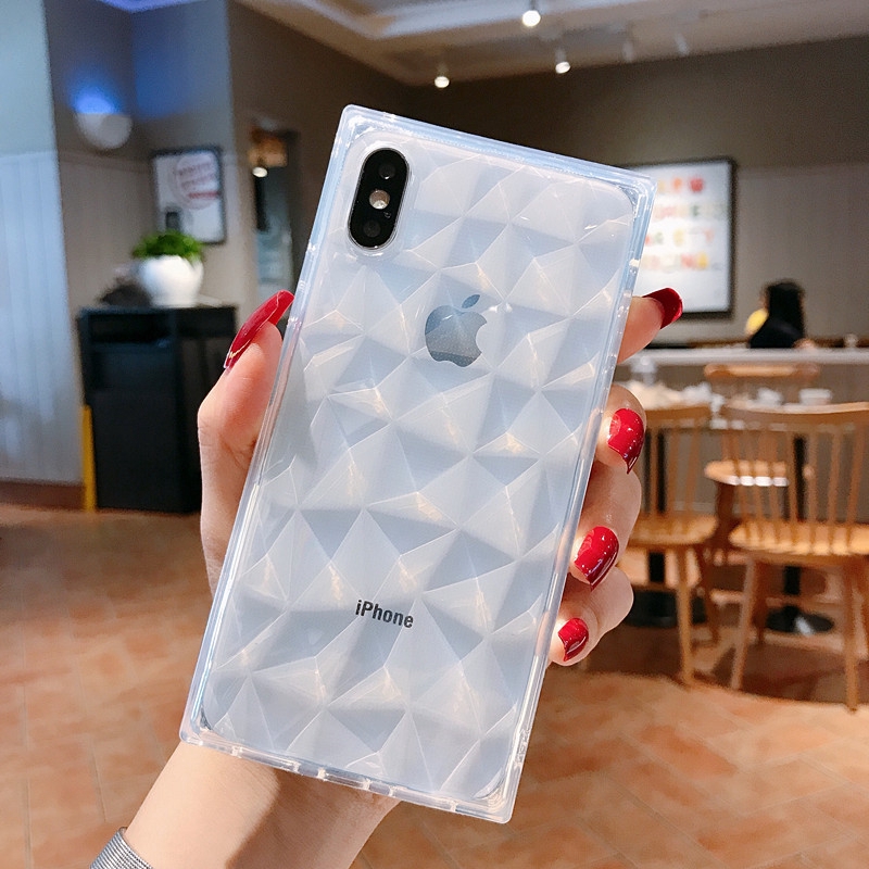 Ốp điện thoại vuông họa tiết kim cương dành cho iPhone 12 11 Pro Max XsMax XR XS X 6 6S Plus 7 8 Plus | BigBuy360 - bigbuy360.vn