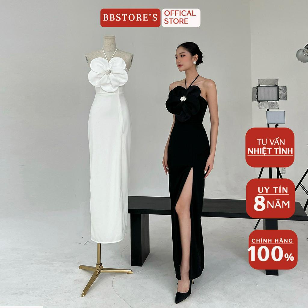 BBSTORE'S Đầm Body Dự Tiệc Xẻ Tà Kết Hoa To Trước Ngực -D1925