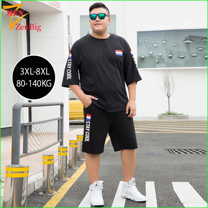 Bộ quần áo thun nam big size, bộ quần áo phông mùa hè dành cho người mập béo phì Zenbig
