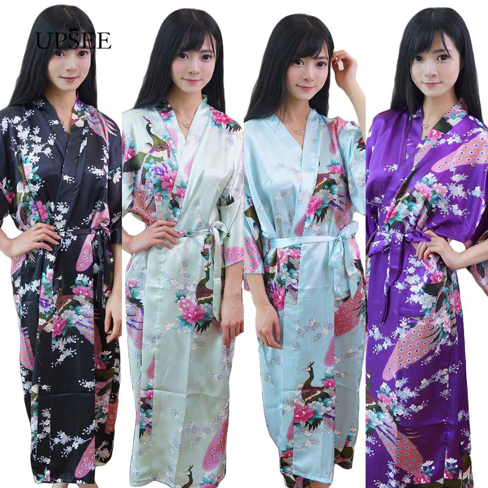 Áo Choàng Ngủ Dáng Dài In Hoa