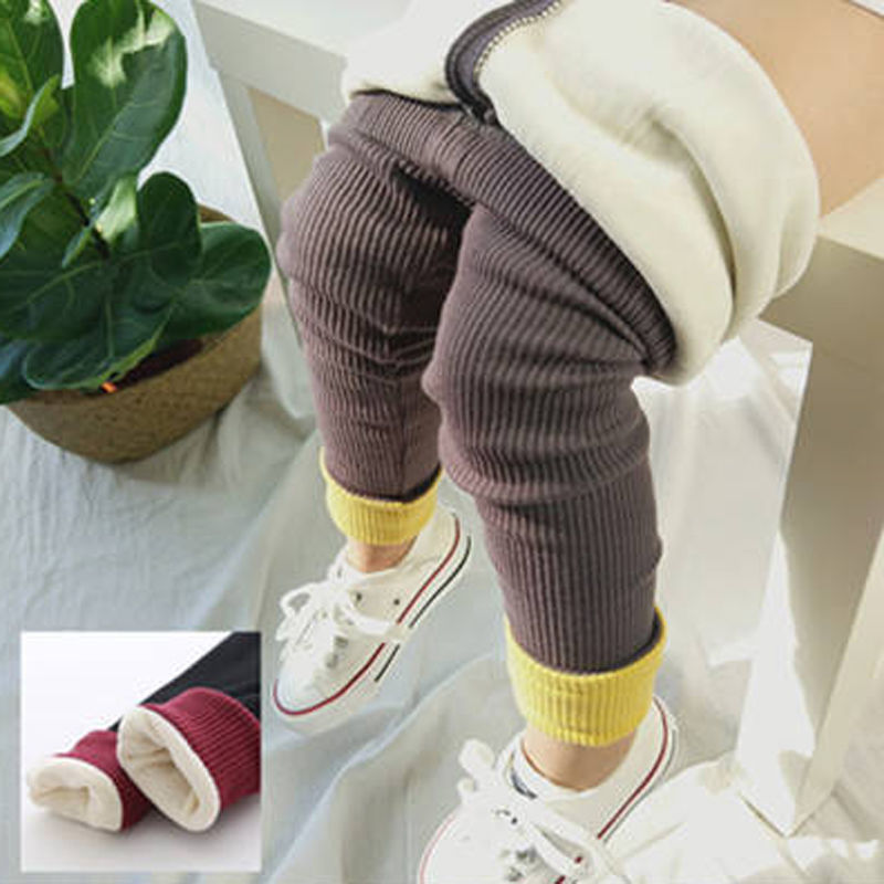 Quần Legging Lót Nhung Dày Dặn Giữ Ấm Phối Túi Xinh Xắn Cho Bé Gái