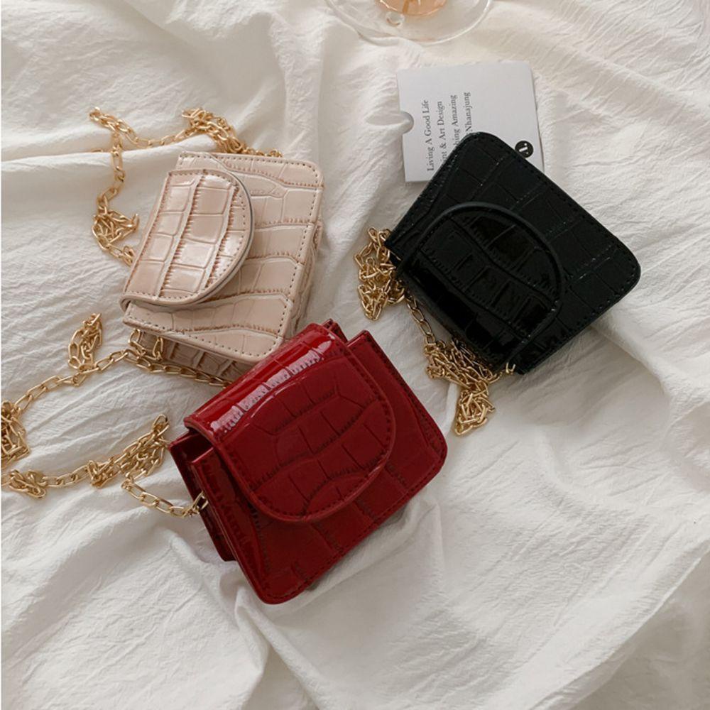 ♪Con đường♪ Túi Đeo Chéo Mini|Túi Đeo Vai Bằng Da PU Phối Dây Xích Thời Trang Dành Cho Nữ