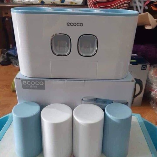 Hộp nhả kem đánh răng 2 ngăn 4 cốc ECOCO cao cấp