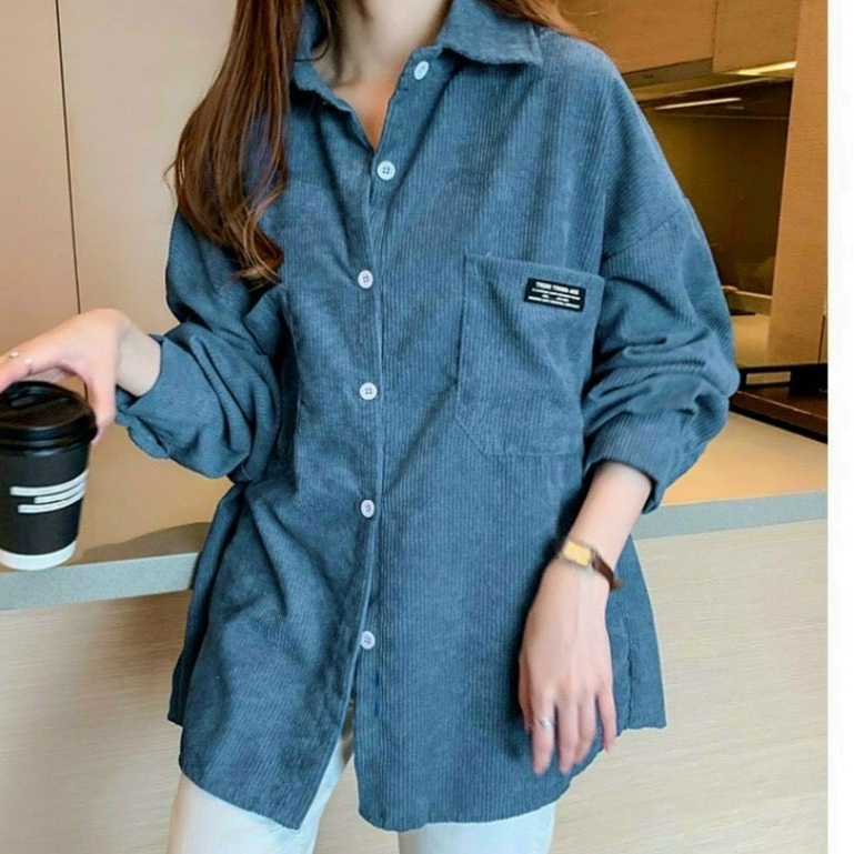 Áo Khoác Sơ Mi Nhung Gân Nam Nữ Unisex Chất Dày Dặn Phong Cách Hàn Quốc (Tuilogo)