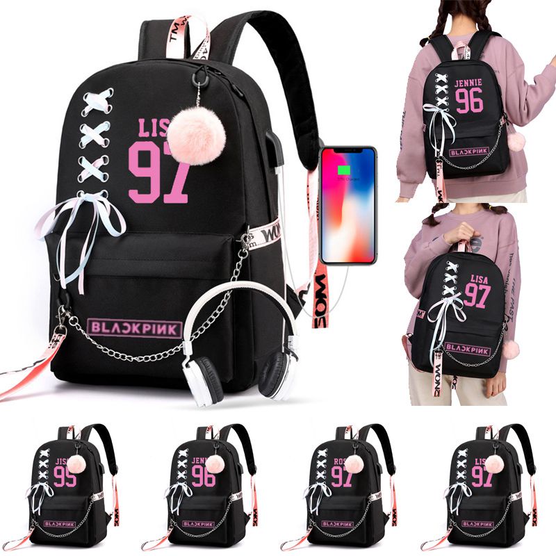 Ba Lô BlackPink KPOP Có Cổng Sạc USB