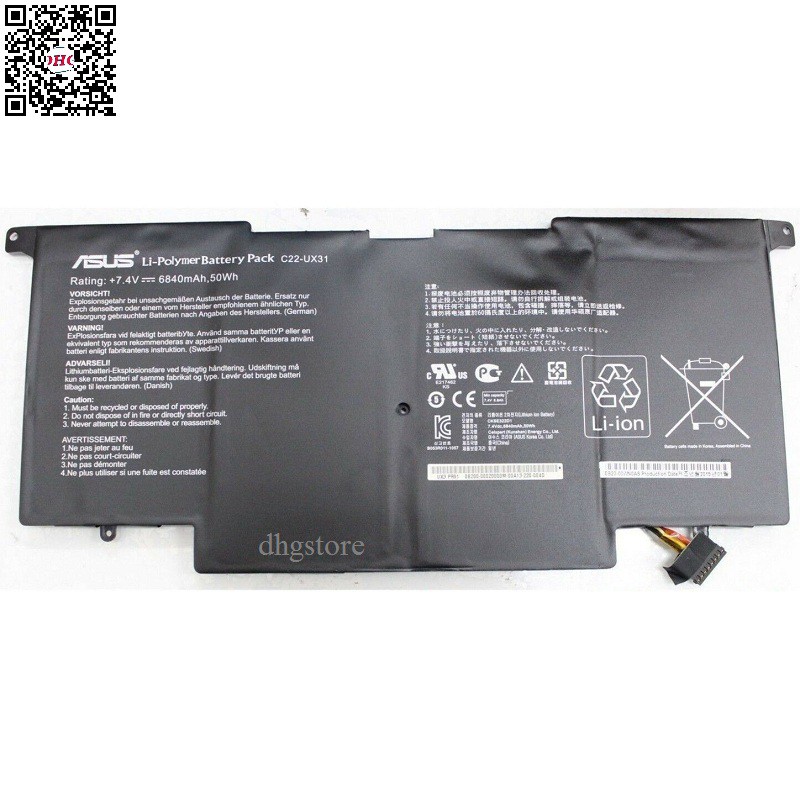 Pin laptop Asus Zenbook UX31 UX31A UX31E C21-UX31 C22-UX31 C23-UX31