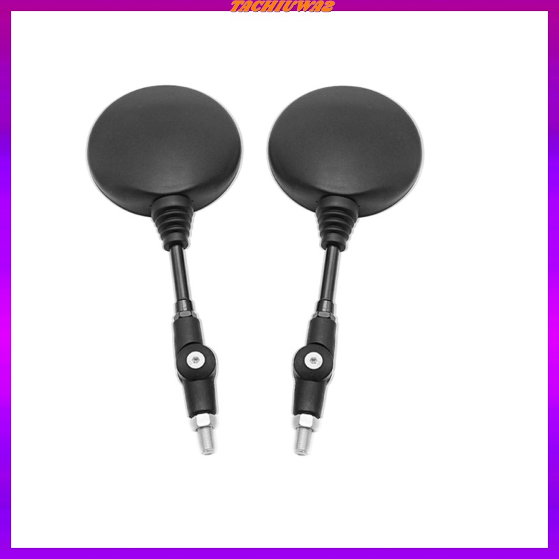 1 Cặp Gương Chiếu Hậu Tròn Màu Đen Gấp Được 8mm / 10mm Thông Dụng Cho Xe Máy Tachiuwa2