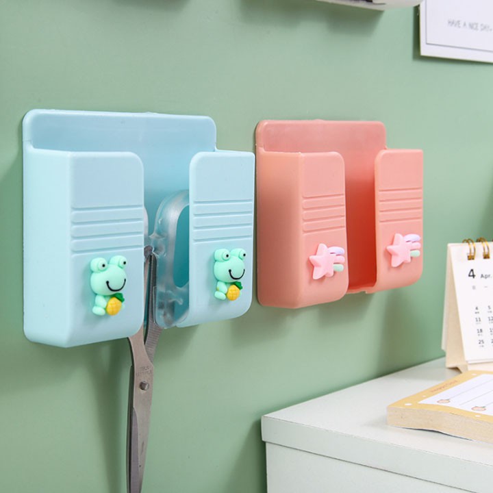 Hộp để điều khiển, remote có khe sạc thông minh-HỘP DÁN TƯỜNG ĐỰNG ĐỒ ĐA NĂNG HOẠT HÌNH