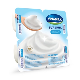 Sữa chua Vinamilk Ít Đường - 4 hộp x 100gr