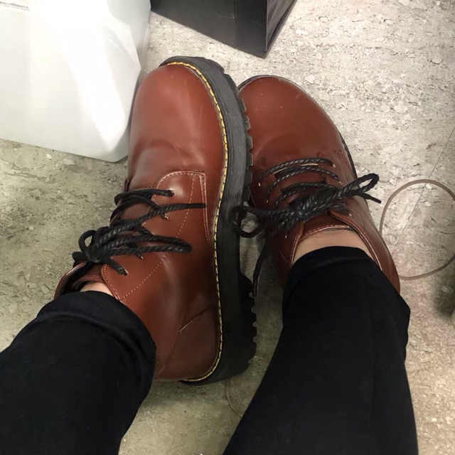 Giày ulzzang cao cổ dáng Martins đế 4cm mã A33