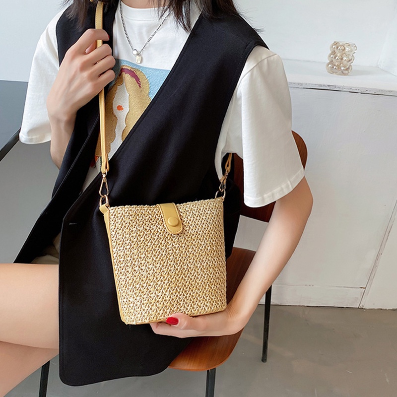 Túi cói đeo vai IELGY thời trang cao cấp cho nữ