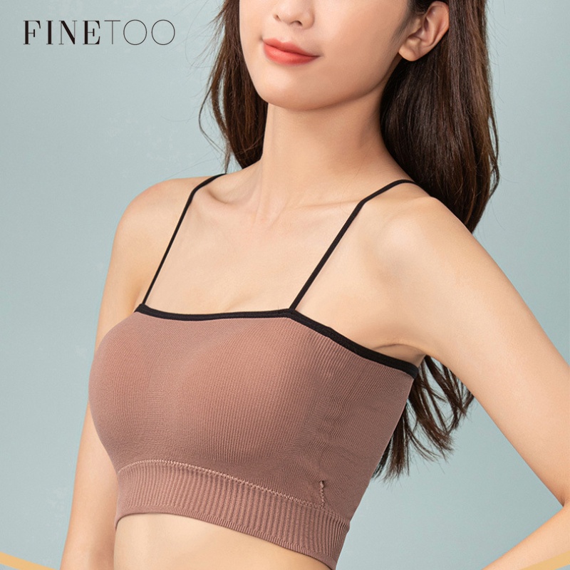 Áo lót FINETOO một mảnh màu trơn có đệm ngực sau lưng chống chói thoải mái thời trang mùa hè cho nữ