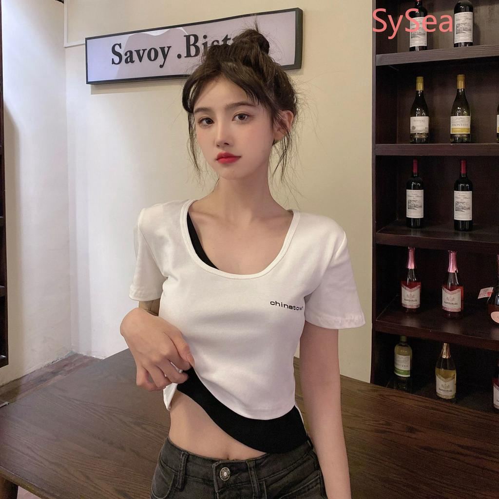 Áo Croptop Tay Ngắn Dáng Ôm Thời Trang Mùa Hè Cho Nữ