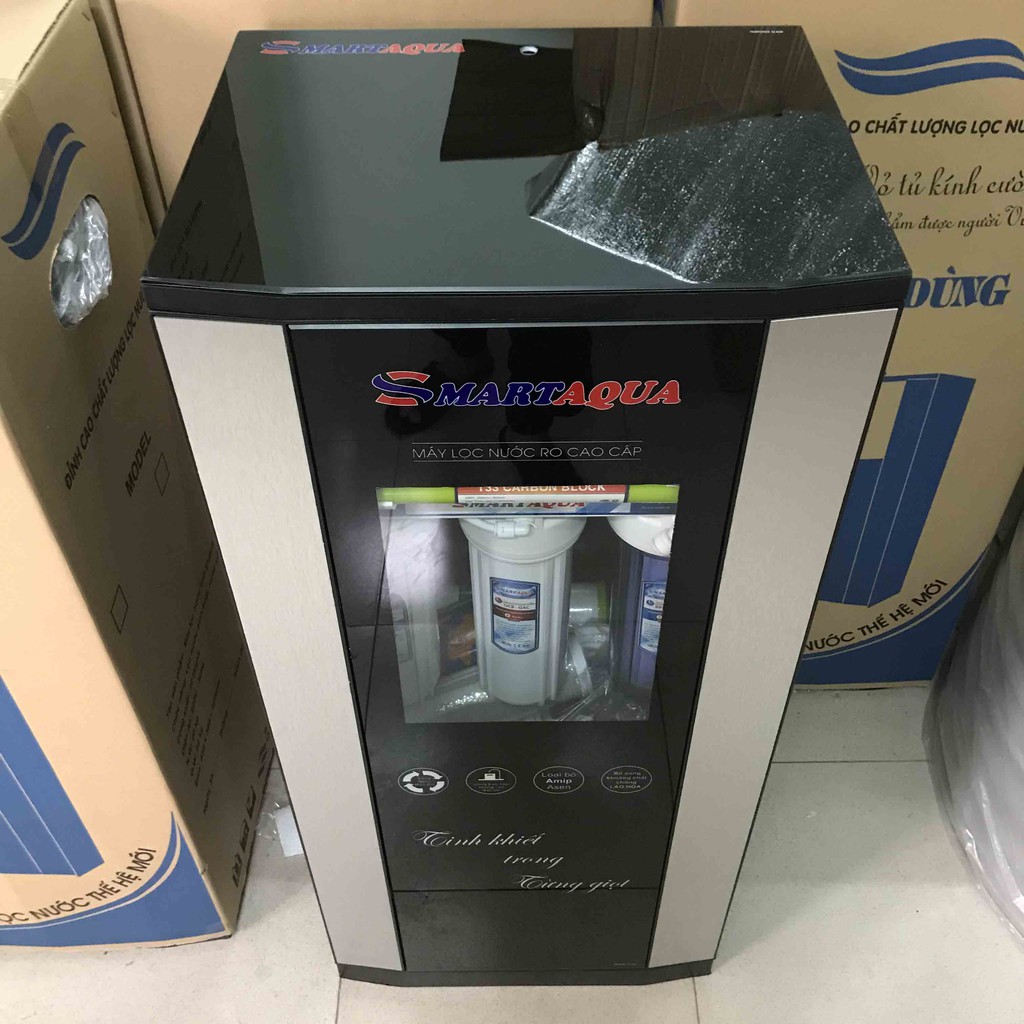 Máy lọc nước SMART AQUA có vỏ tủ 10 - 11 cấp lọc , tặng bộ lọc thô 123 + 1 bút đo nước TDS