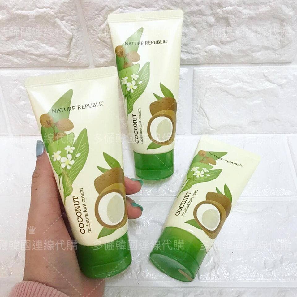 Kem dưỡng chân Nature Republic Foot &amp; Nature Coconut Moisture Foot Cream 80ml