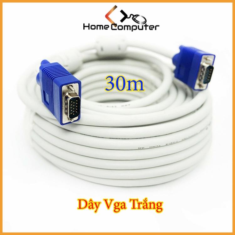 Dây Vga. Dây Cáp Tín Hiệu VGA 20m-30m Trắng chống nhiễu.hàng chất lượng. Bh 3 tháng. Home.mall