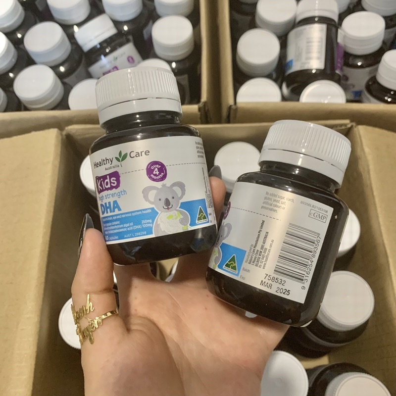 [Tem Chemist] Viên bổ sung DHA cho bé Healthy Care Kids High DHA 60 Viên