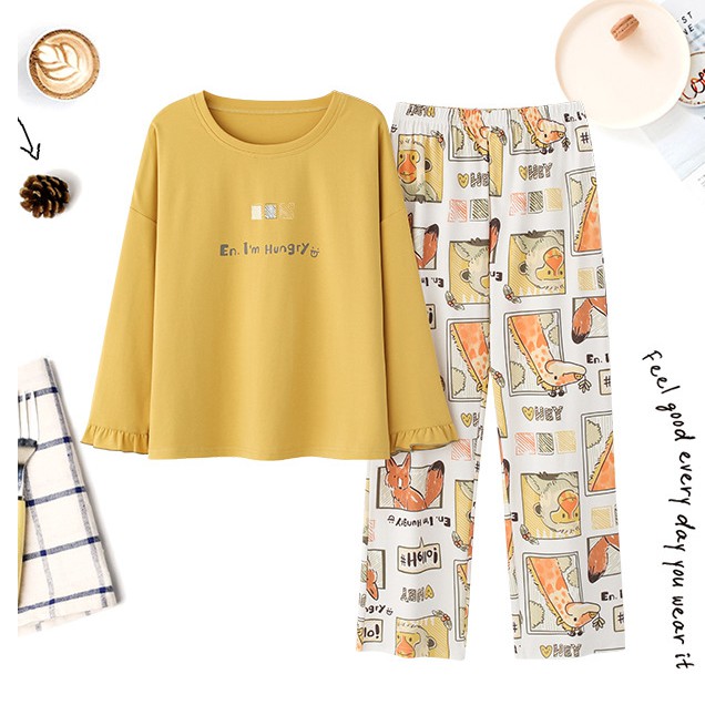 Đồ Bộ Nữ Mặc Nhà Chất Liệu Vải Thun Cotton 100% ♥️ Hoodie Nữ Dễ Thương ♥️IVY621
