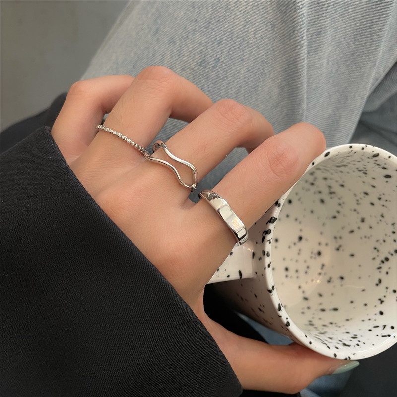 Nhẫn Kim Loại Thiết Kế Mới Cao Cấp Thời Trang Theo Phong Cách Âu Mỹ