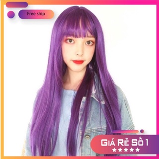 Bộ tóc giả nữ nguyên đầu , tóc giả nữ cao cấp chất liệu tơ mềm mượt tóc thật + tặng kèm lưới ONLINE_SHOPPING_1102