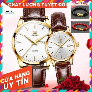 [CHÍNH HÃNG]Đồng hồ đôi Olevs Nhật Bản,chống thấm nước,dây da cao cấp,dạ quang,đồng hồ thạch anh,đồng hồ kim,BH 12t
