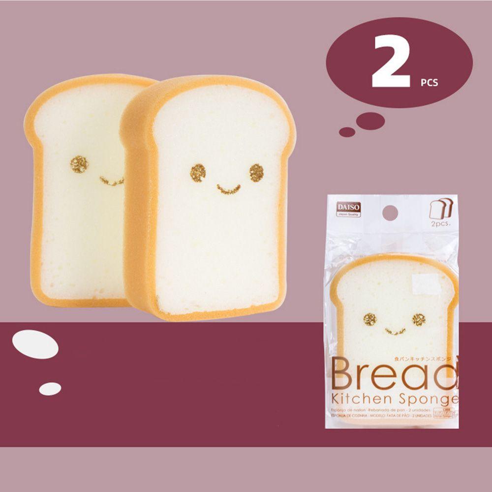 IVORY Miếng Bọt Biển Hai Mặt Hình Bánh Mì Dễ Thương Thấm Hút Nước Mạnh Dùng Để Rửa Chén Bát