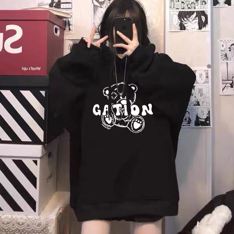 Áo Hoodie Nỉ Bông Tay Dài Gấu GATION