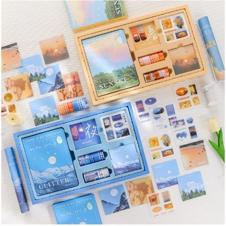 Bộ sổ tay kèm giấy note,sticker phong cảnh