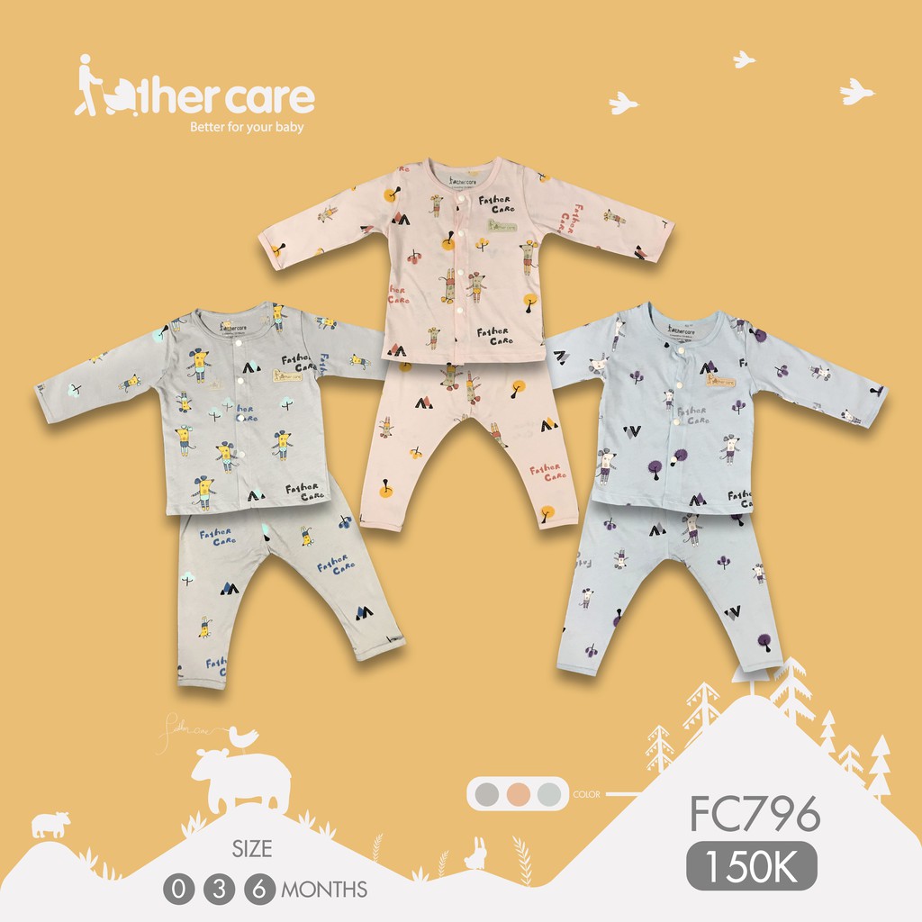 Bộ Quần Áo sơ sinh FatherCare Cài giữa DT - Chuột Ballet FC796