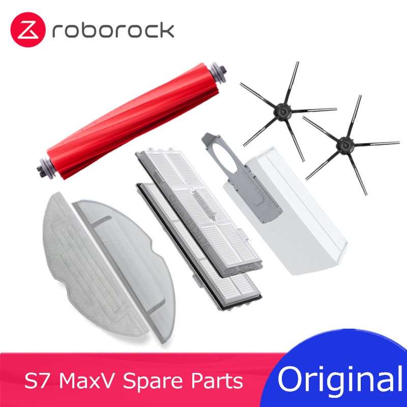 Authentic Roborock S7 MaxV Ultra / G10s / S7 phụ kiện đích thực + vải lau + bàn chải chính có thể tháo rời + bàn chải phụ + bộ lọc có thể giặt được