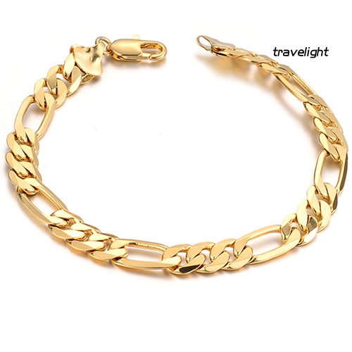 Vòng Tay Mạ Vàng 18K Dạng Mắc Xích 7mm Cao Cấp Cho Nam