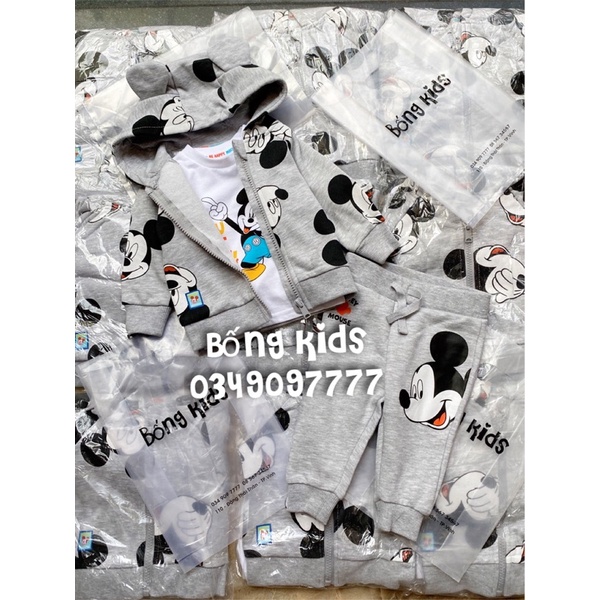 Bộ 3 Món Bé Trai Mickey Ghi PR