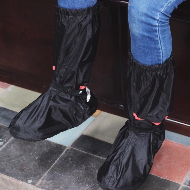 Ủng đi mưa màu đen cổ cao bao giày đi mưa chống thấm nước nhựa PVC 2 lớp Arrow