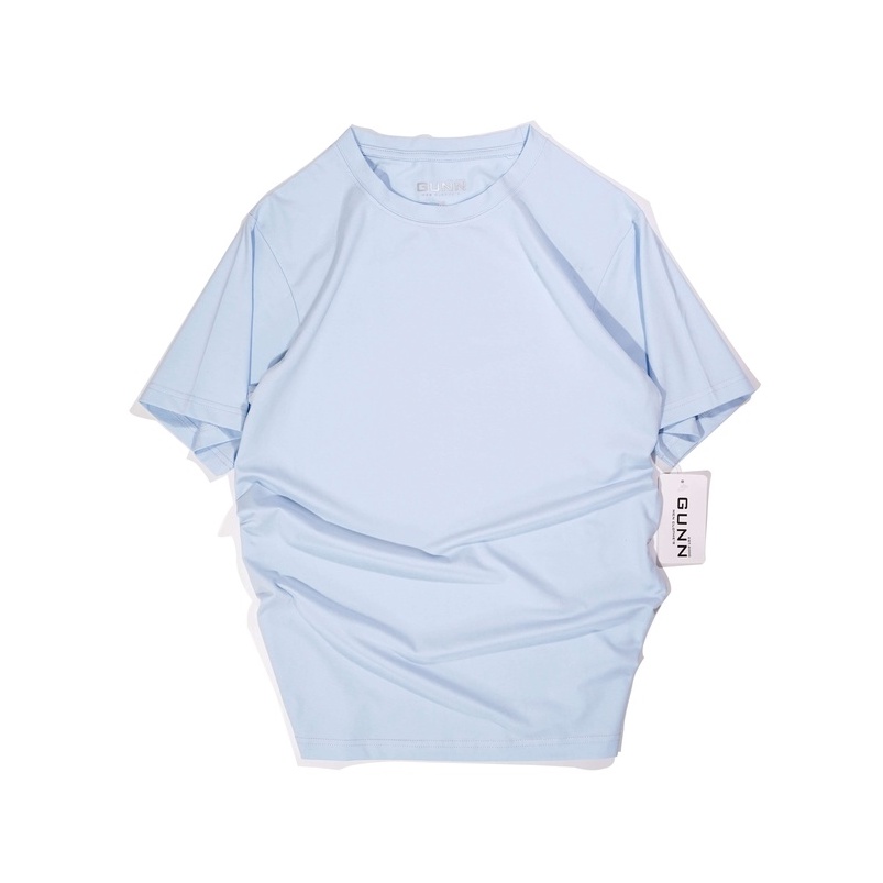 Áo Thun Trơn Basic Cổ Tròn Cotton 4 Chiều Cao Cấp, Co Giãn, Thoáng Mát - XANH NHẠT - GUNN T-SHIRT