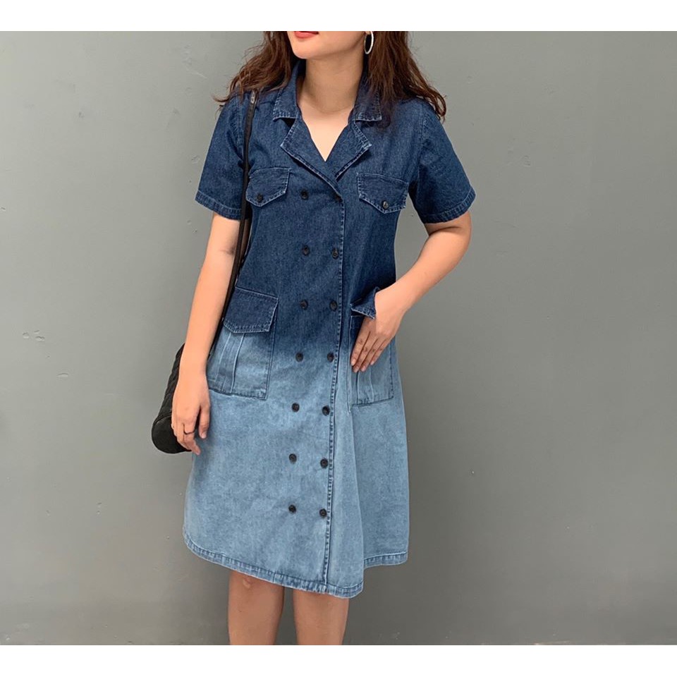Đầm jean được xử lý Ombre độc lạ size S M L giá 250K