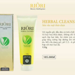 Sữa rửa mặt thảo dược Riori