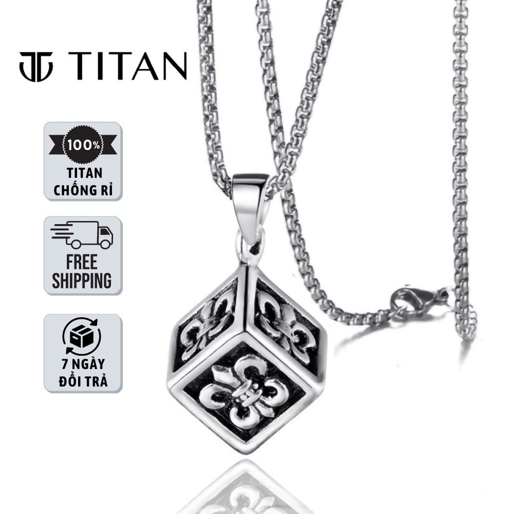 Dây Chuyền Nam Nữ CH, Vòng Cổ Chrome Hearts Bông Hoa Iris Màu Đẹp Như Bạc 925 Cube Dice Dạng Khối Vuông TITAN SHOP