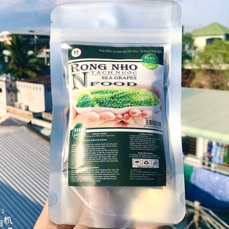 Rong Nho Tách Nước Gói 50gram/100Gram -Nho Biển