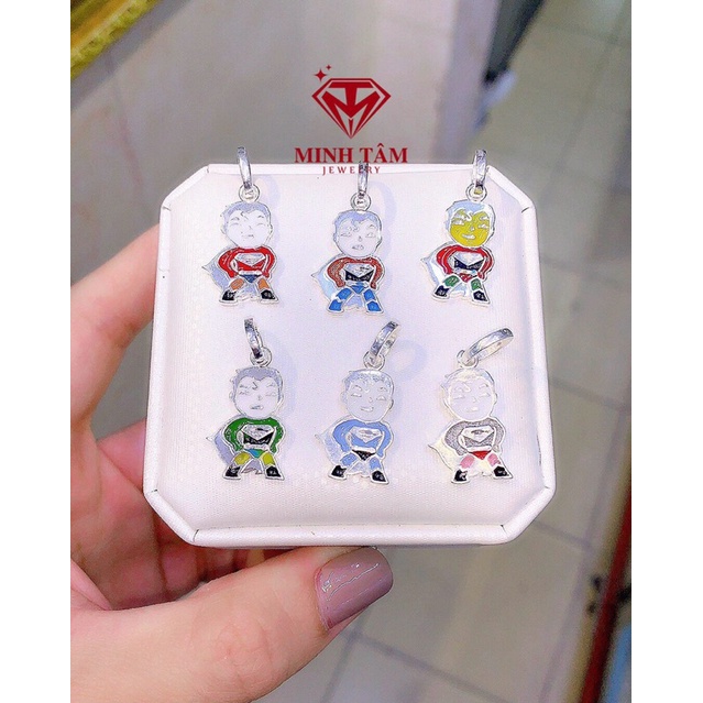 Mặt dây chuyền siêu nhân bạc ta cho bé,Mặt dây chuyền bạc ta cho bé trai-Minh Tâm Jewelry
