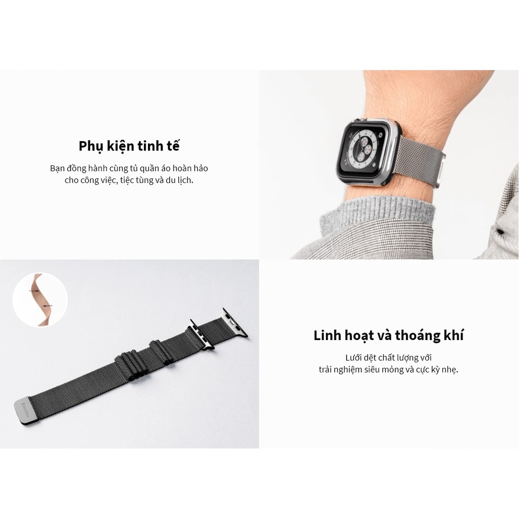 Dây đồng hồ SwitchEasy Mesh Stainless Steel Watch Loop cho Apple Watch 38/40/41/42/44/45mm [CHÍNH HÃNG PHÂN PHỐI]