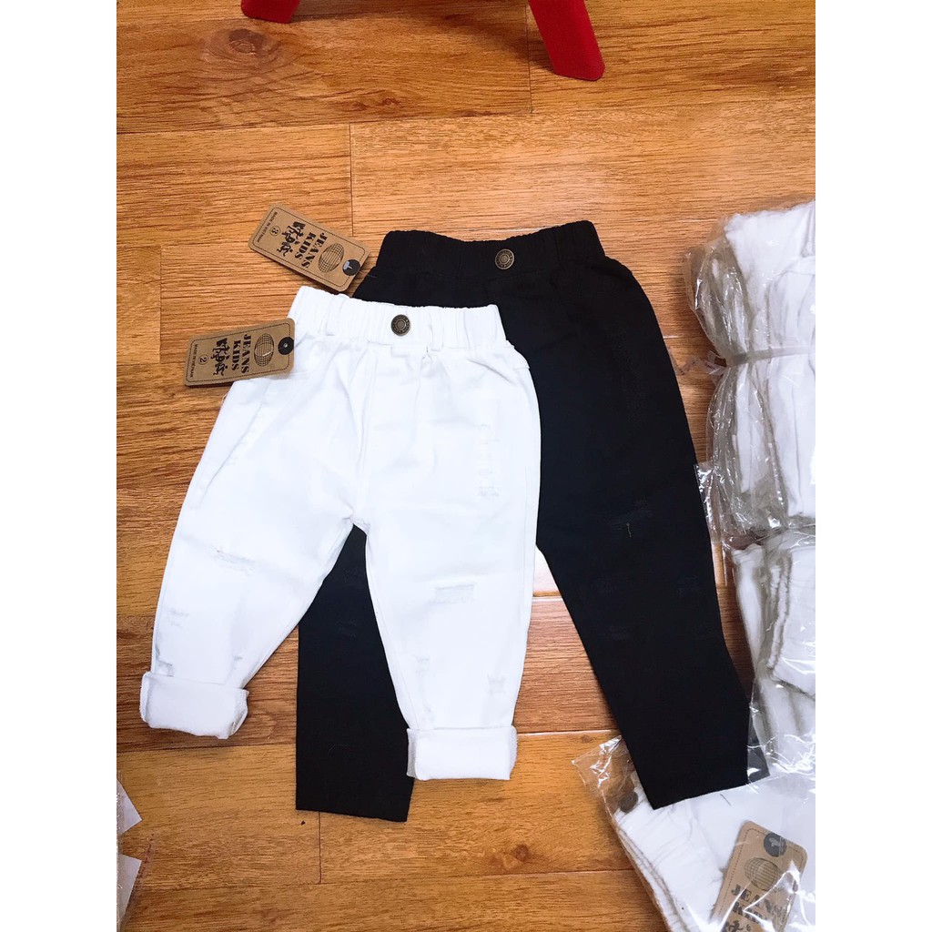 Quần Kaki Dài Đen Trắng Cho Bé Trai Bé Gái Co Dãn Mềm Mịn
