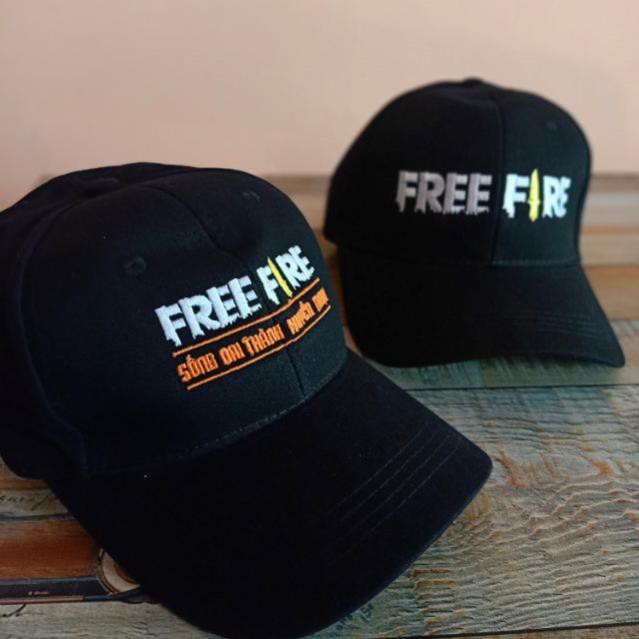 RẺ VÔ ĐỊCH - (ảnh thật) Nón kết thêu logo Free Fire màu đen loại tốt mũ lưỡi trai