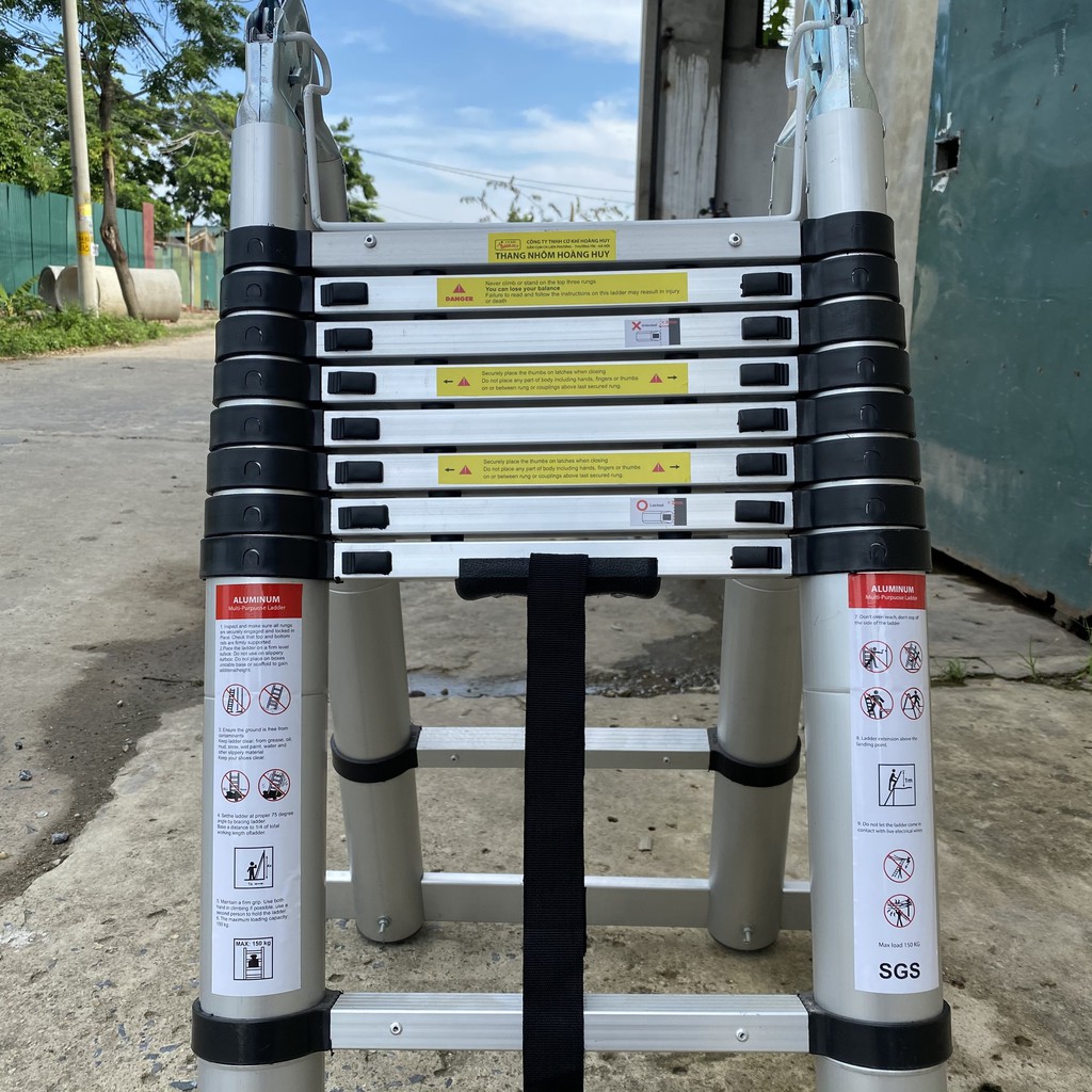 Thang nhôm rút đôi chữ A 3m8 - 4m4 - 5m - 5m6