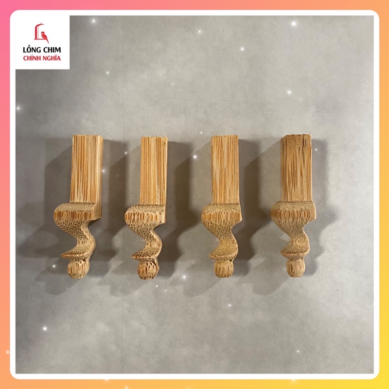 Bộ chân quỳ 4 cái mẫu sóng gắn lồng chào mào - phụ kiện lồng chim đẹp