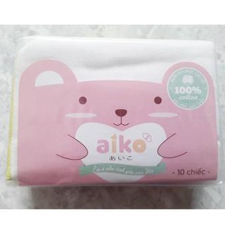 Khăn Sữa Nhật Cao Cấp Aiko 10 cái/túi, 25 x 35